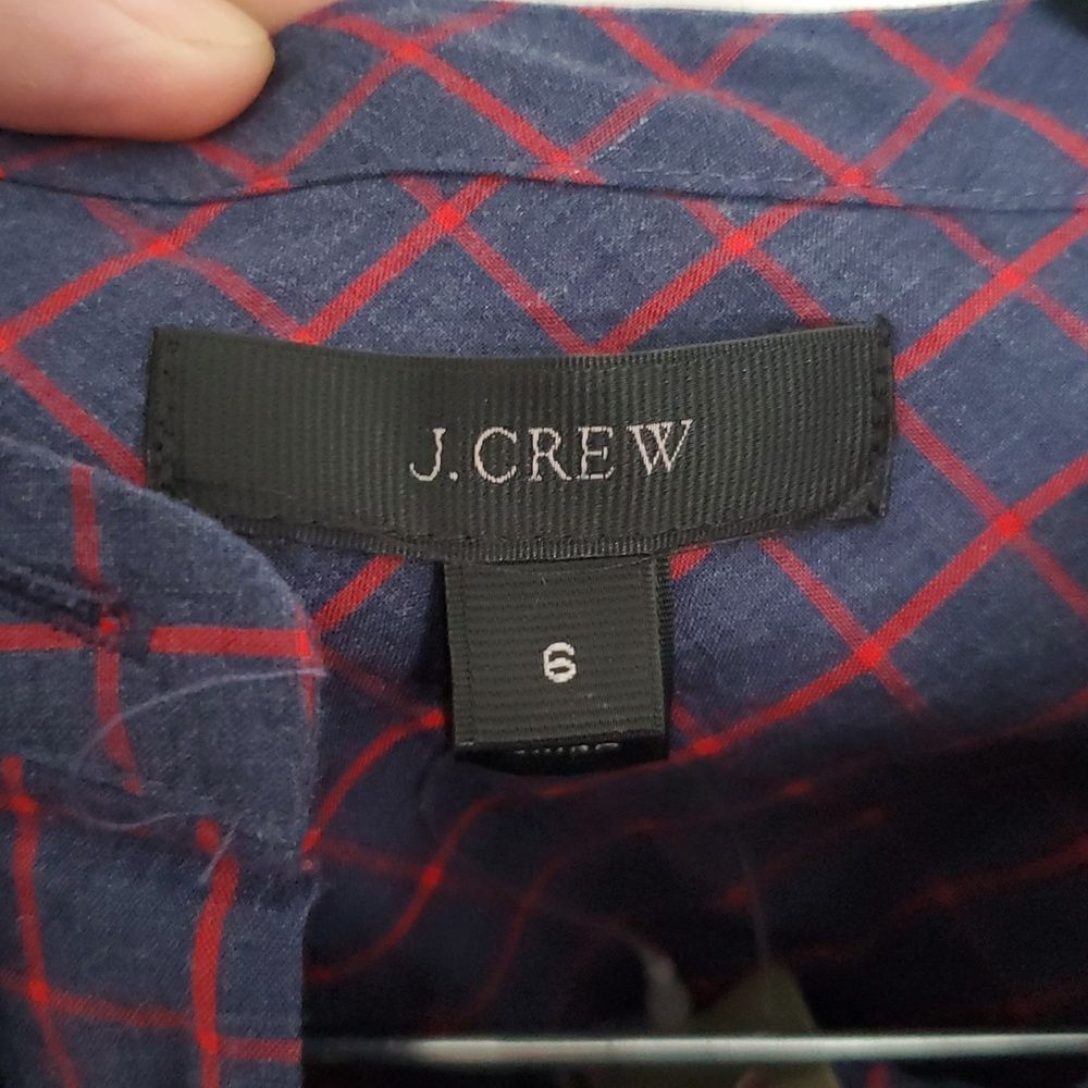 J. Crew Plaid Ruffle Detail Women's Top - Picture 6 of 9